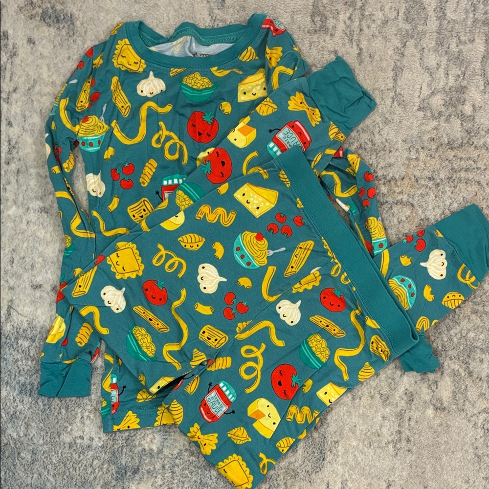 Little Sleepies Teal Snack Print Pajama Set